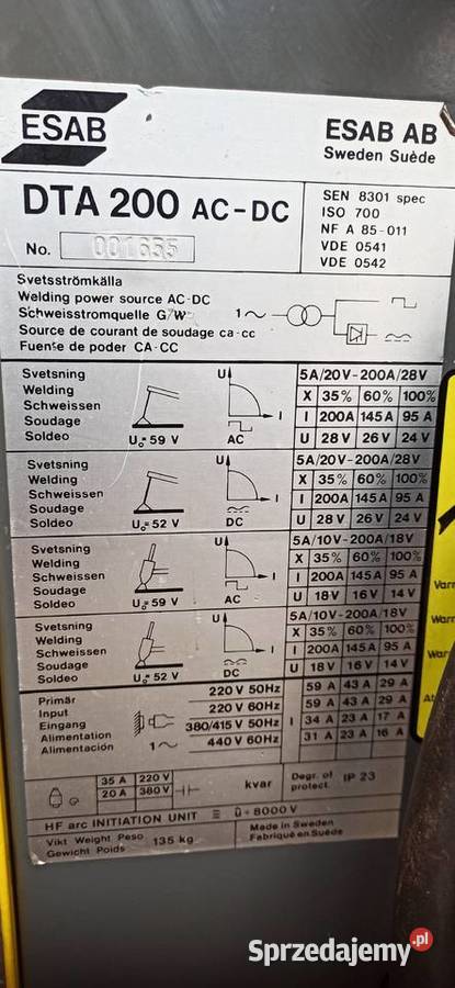 Spawarka tig Esab DTA 200
