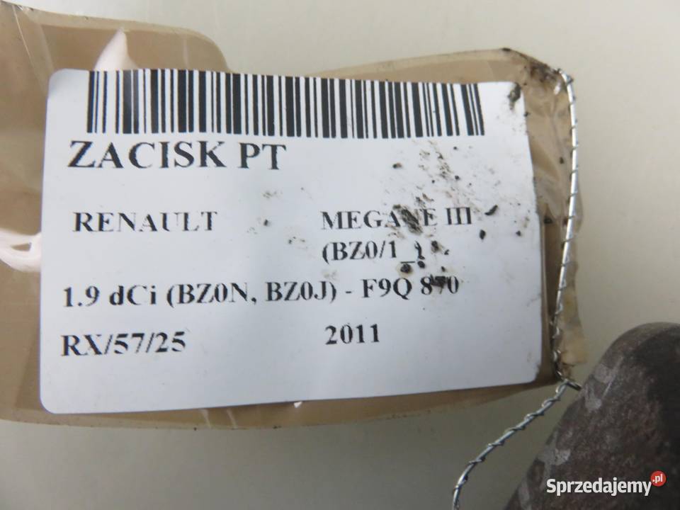 ZACISK PRAWY TYŁ RENAULT MEGANE III 19 dCi F9Q Zaciski i jarzma