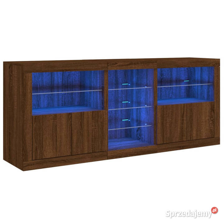 Szafka z oświetleniem LED brązowy dąb 162x37x67 mazowieckie Warszawa