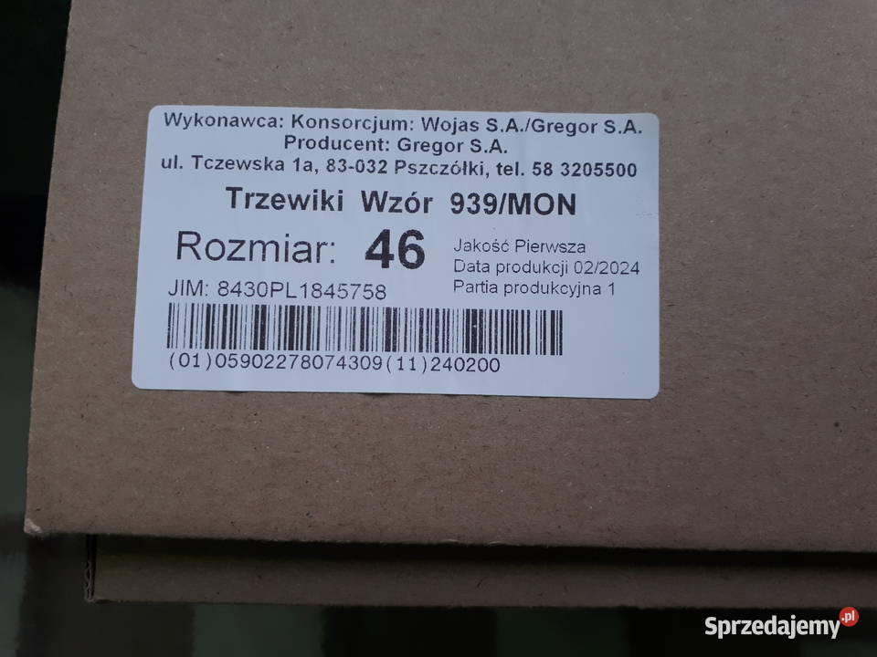 Buty wojskowe letnie nowy wzór brązowe 46 939MON Pozostałe Poddębice