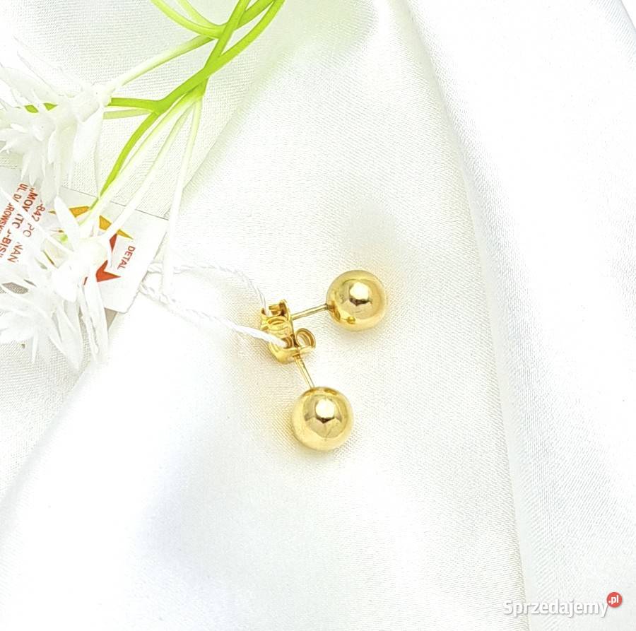 Kolczyki Złote pr333 Kulki 8 mm sztyft Z198 wielkopolskie Poznań