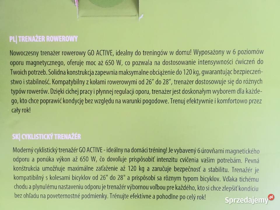 Trenażer rowerowy Go Aktive Nowy nierozpakowany Wieliczka