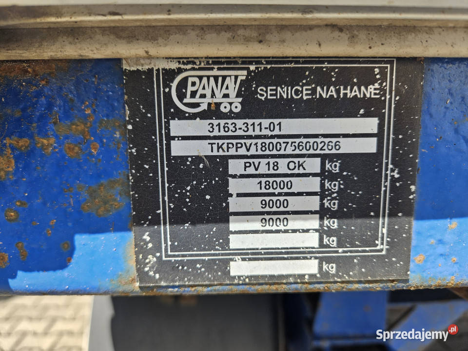 Przyczepa Panav PV 18 2007 KUP TERAZ pełny VAT Pozostałe Biskupie-Kolonia
