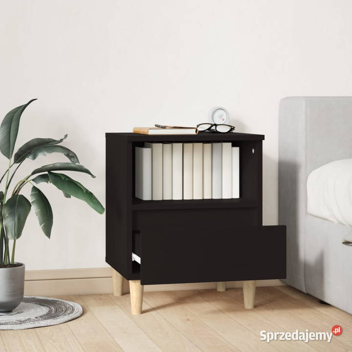 Szafka nocna czarny 40x35x50 WM821796 Warszawa