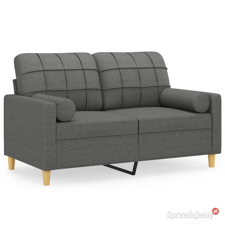 2osobowa sofa z poduszkami ciemnoszara 120 Sofy i kanapy Warszawa