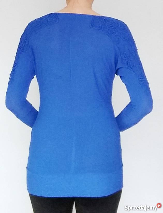 Kobaltowa bluzka z haftem ORSAY rS
