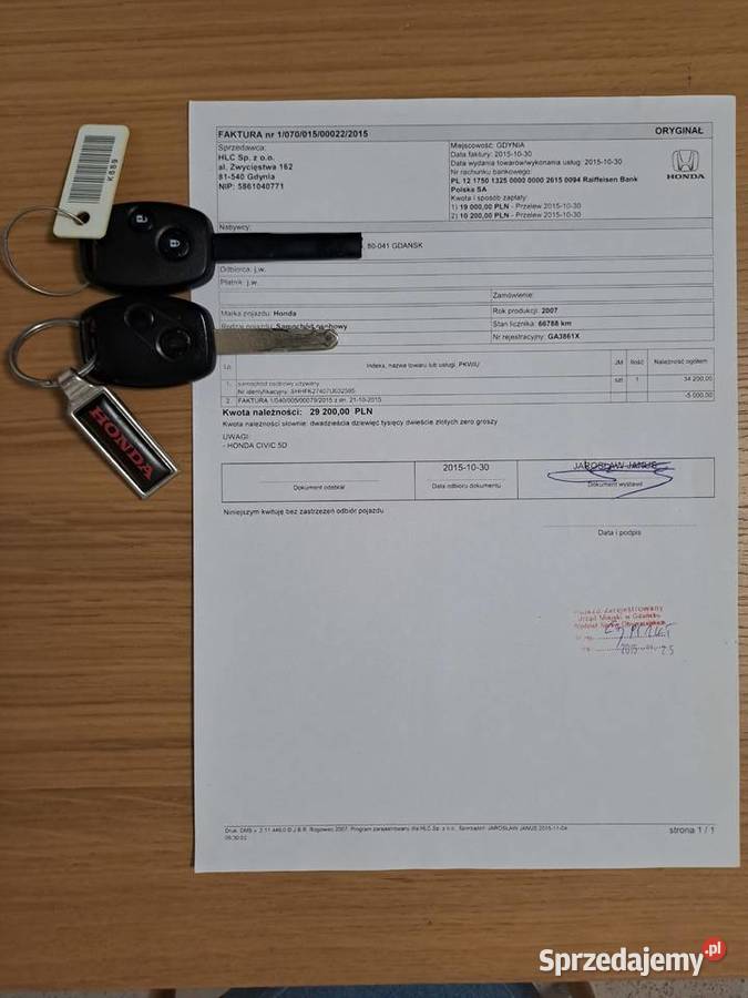 Honda Civic 18 Comfort ASR (kontrola trakcji) Gdańsk