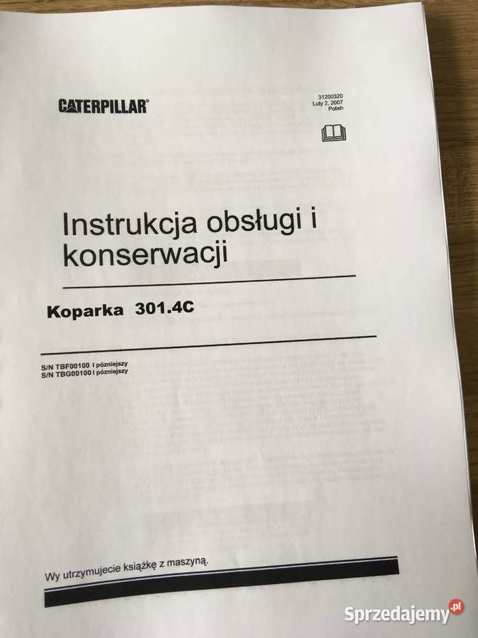 dtr instrukcja obsługi koparka caterpillar 3014c