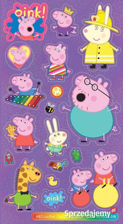 Świnka Peppa Pig Zestaw Naklejki Nalepki 140 Mogilany