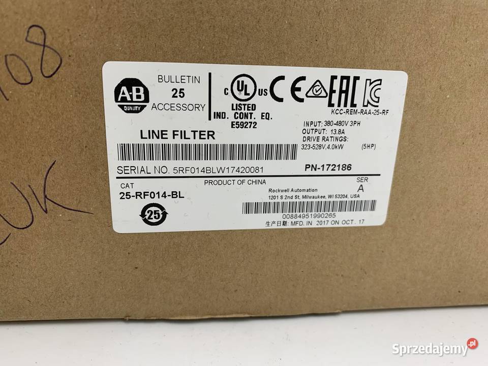 Allen Bradley 25RF014BL Line Filter mazowieckie Warszawa