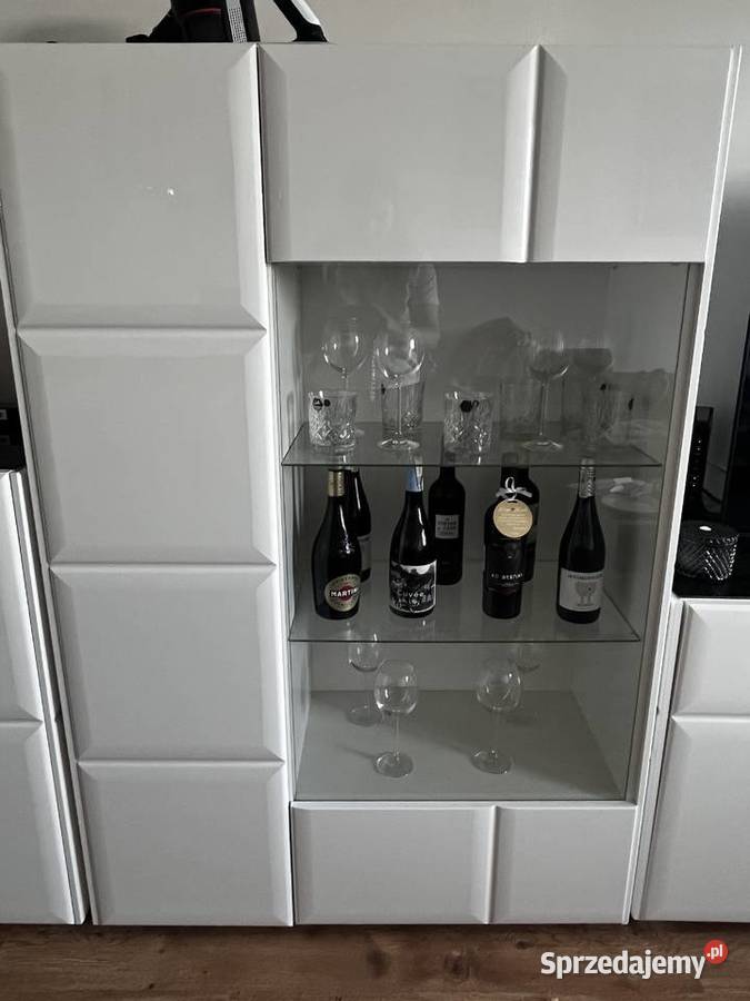 Nowoczesny zestaw mebli do salonu biały połysk