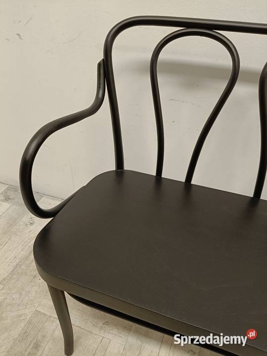 ławka z oparciem gięty buk czarna model Thonet Ławki Radomsko