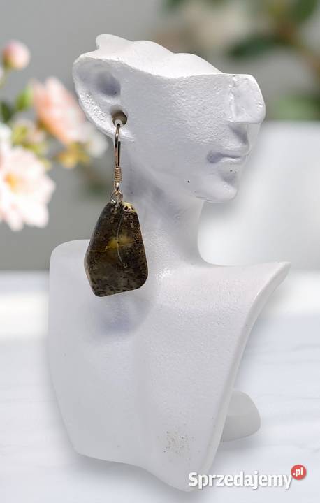 Kolczyki z BURSZTYNU bursztyn bałtycki bryłki mazowieckie Warszawa