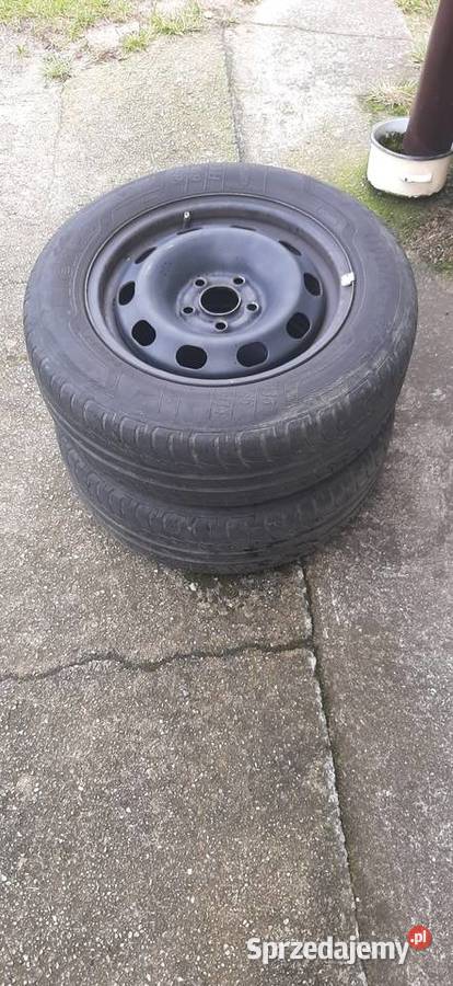Koła stalowe 14 Golf IV 5x100 ET38 opony letnie Chocianów
