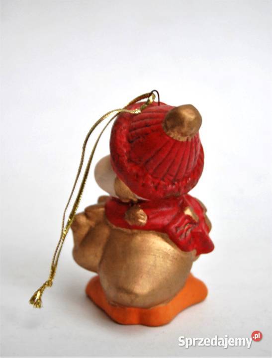 Złota kaczuszka ceramiczna figurka zawieszka