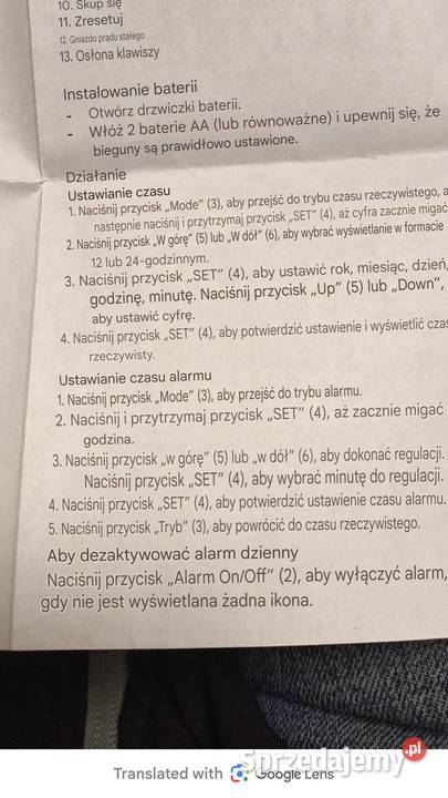 Zegar z rzutnikiemprojekcją czas temperatura Gliwice sprzedam