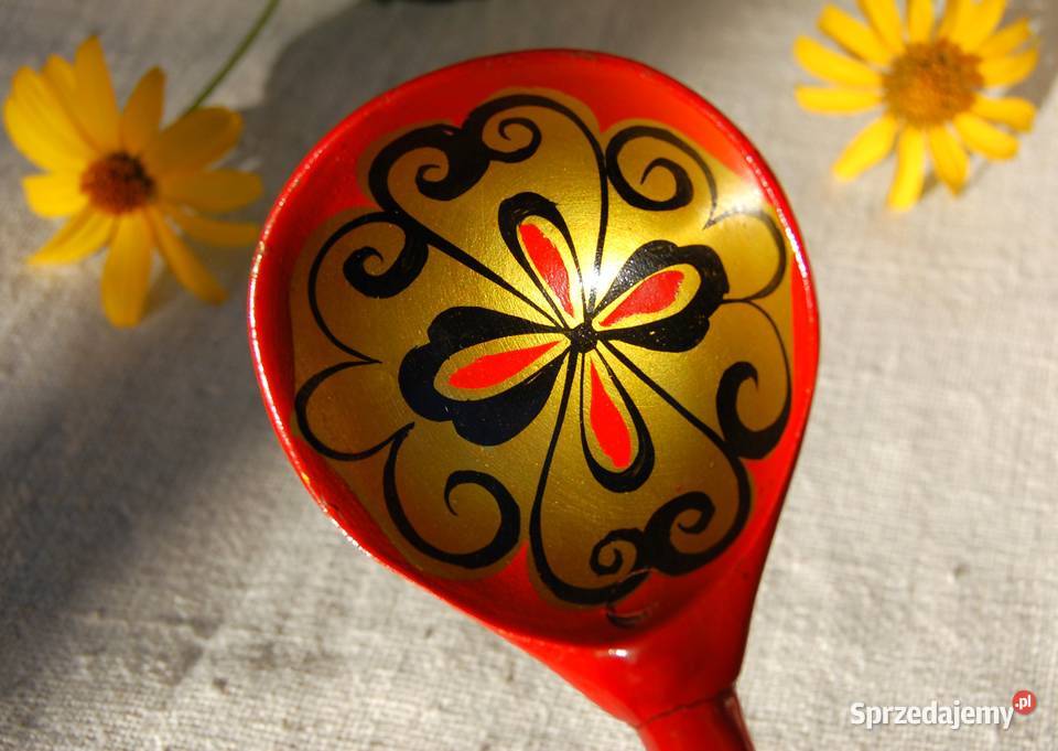 Chochłoma ręcznie malowane rosyjskie łyżki lubelskie Lublin