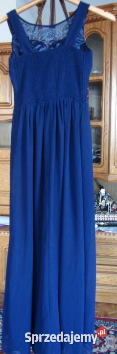 Suknia wieczorowa elegancka długa granatowa na Godziszewo