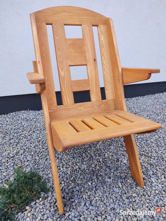 Krzesło ogrodowe drewniane składane tarasowe X Kalety