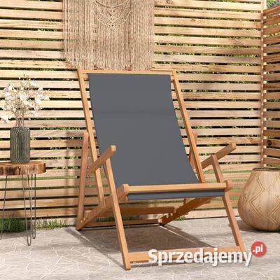 vidaXL Składany leżak plażowy lite drewno tekowe mazowieckie Warszawa