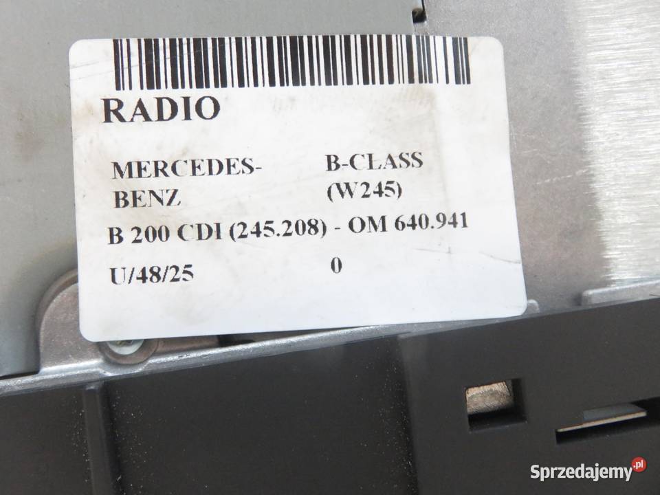 RADIO MERCEDESBENZ BCLASS W245 1698705794