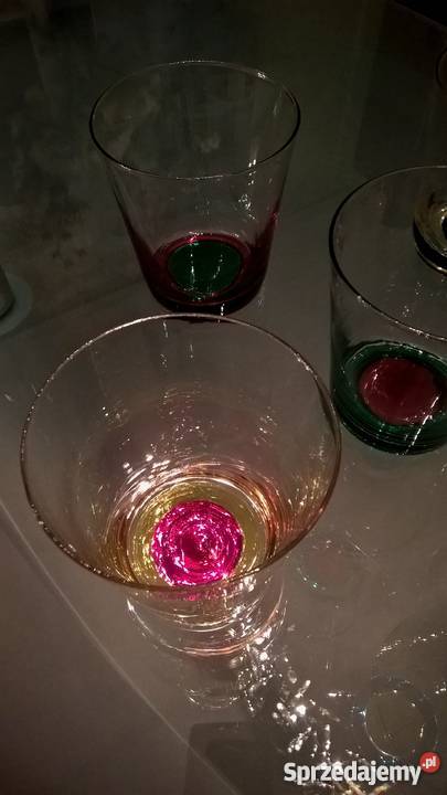 Szklanki z kolorowym dnem do napojów drinków Dom i Ogród Kluczbork