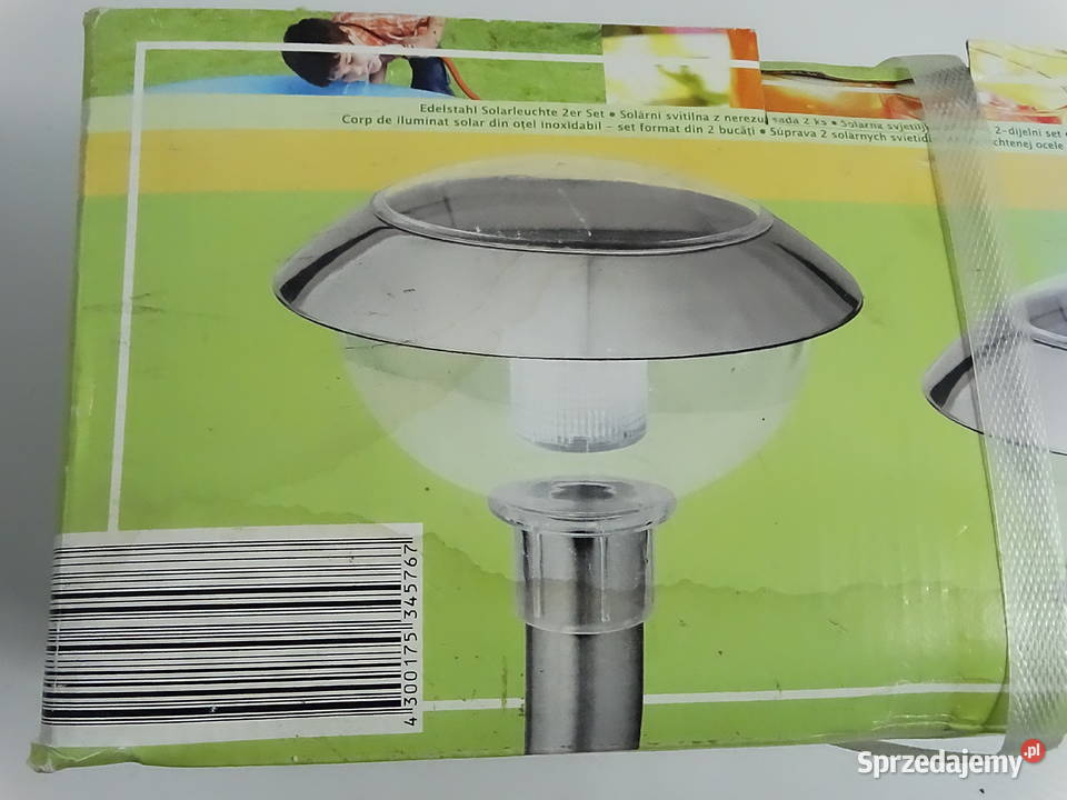 NOWE Lampy Solarne LED Komplet 2 Stal Szlachetna