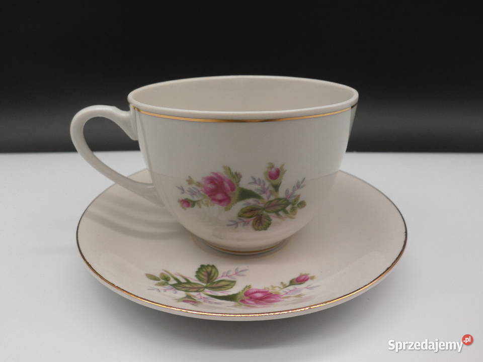 Filiżanka i spodek zestaw z porcelany róże Chiny Raszków