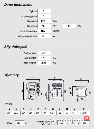Pompa sprężarkowa B7900B NS59 ABAC kompresor Warka
