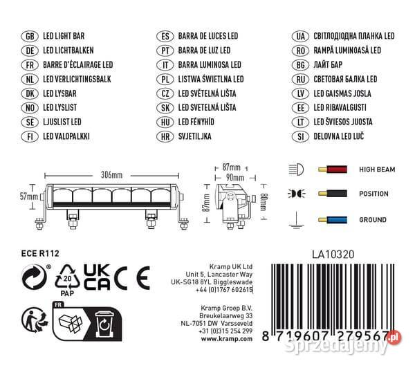 Lampa robocza długa LED 72W 3900lm prostokątna małopolskie sprzedam
