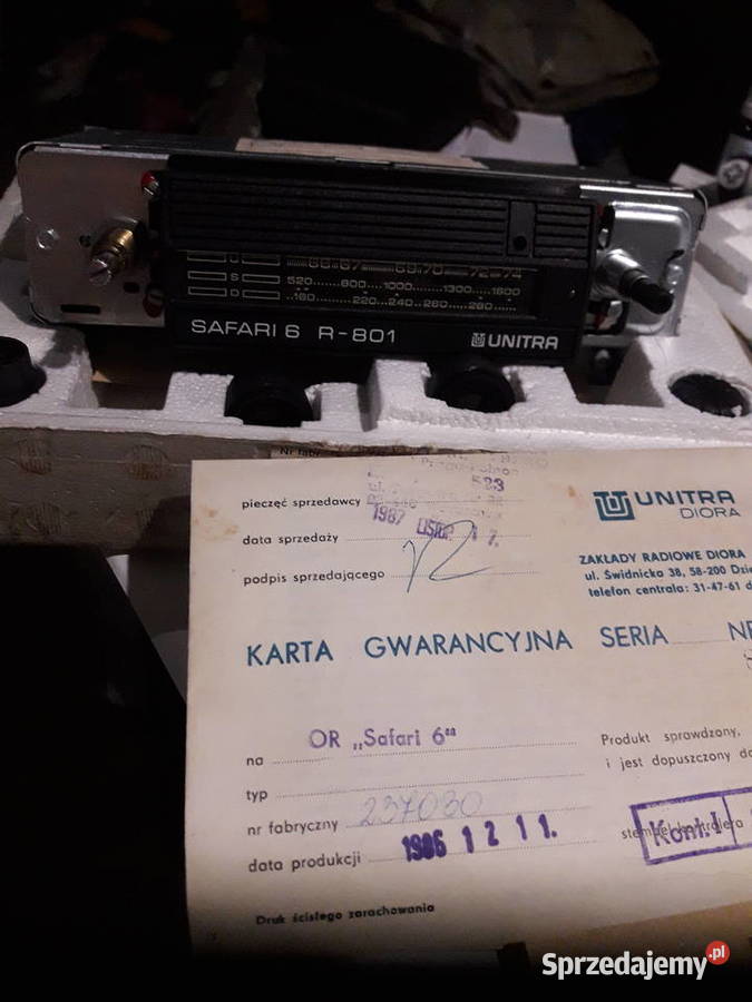 Kultowe RADIO samochodowe Safari 6 Unitra diora mazowieckie Warszawa