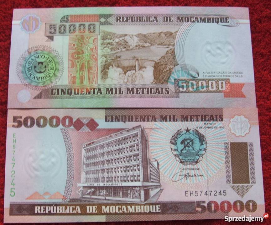 MOZAMBIK 50000 METICAIS Kolekcjonerski Banknot 1 Katowice