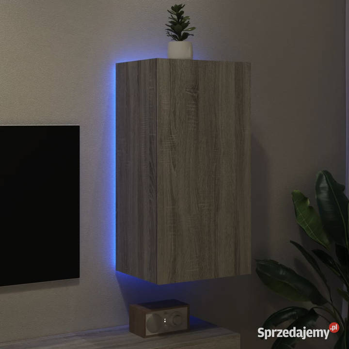 Ścienna szafka TV z LED szary dąb sonoma Warszawa sprzedam