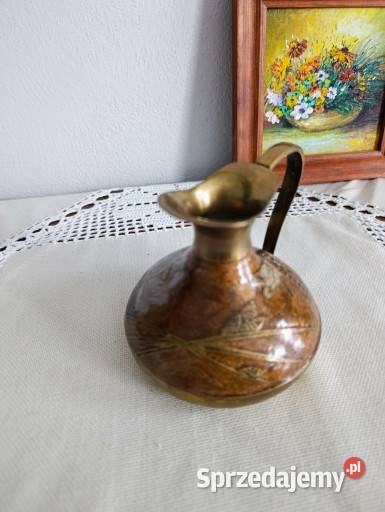 Vintage mosiężny dzbanek wazon Olsztyn