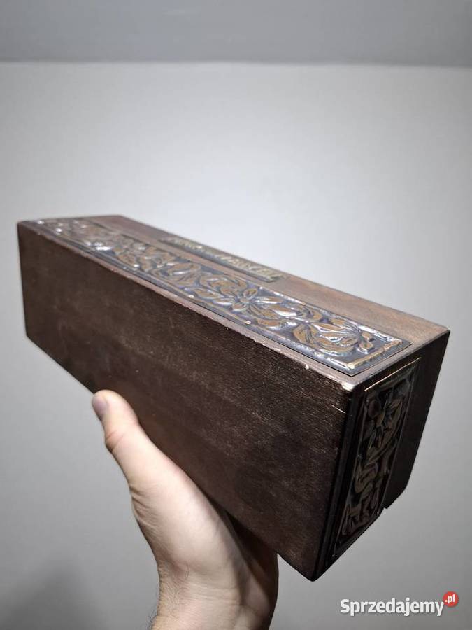 Retro pudełko skrzynka pamiątka kolejowa Kraków