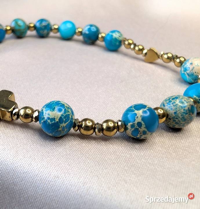 Bransoletka różaniec kamienie jaspis cesarski Bransoletki łódzkie Łowicz