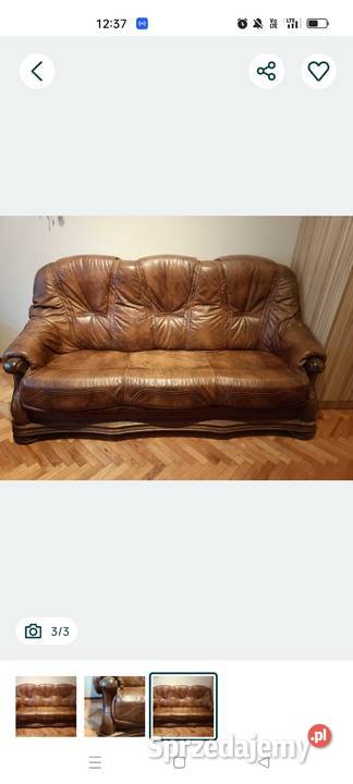 Skórzana kanapa 3 osobowa Sofy i kanapy dolnośląskie