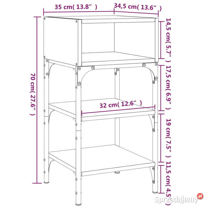 Stoliki nocne 2 czarne 35x345x70 WM825884 Meble mazowieckie Warszawa