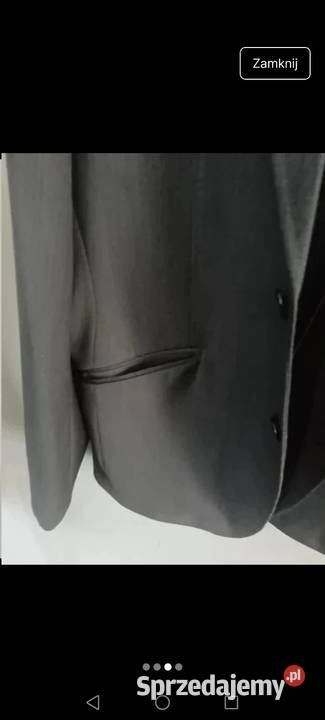 Marynarka czarna wełniana wool o kroju męskim Krosno