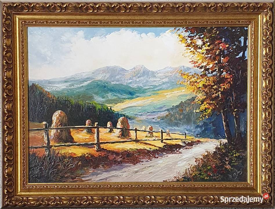 Duży obraz olejny ręcznie malowany