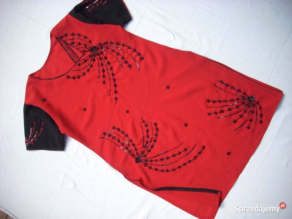 Sukienka Tunika KORALIKI Cekiny 38 40 elegancka czarny Nowy Sącz