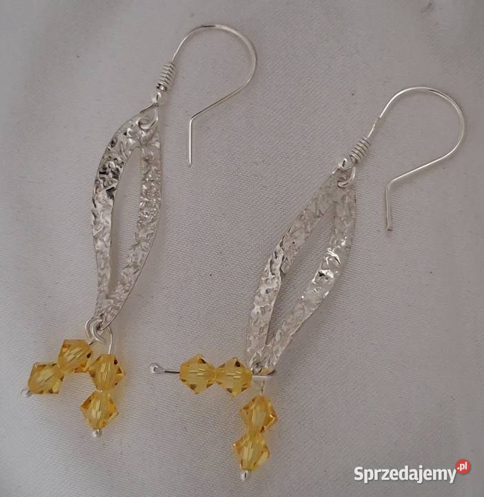 Śliczne kolczyki swarovski srebro srebro Gdańsk