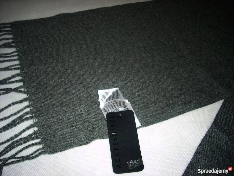 Elegancki Grafitowy Szal z Włoskiem Nowy Dodatki Nowy Sącz