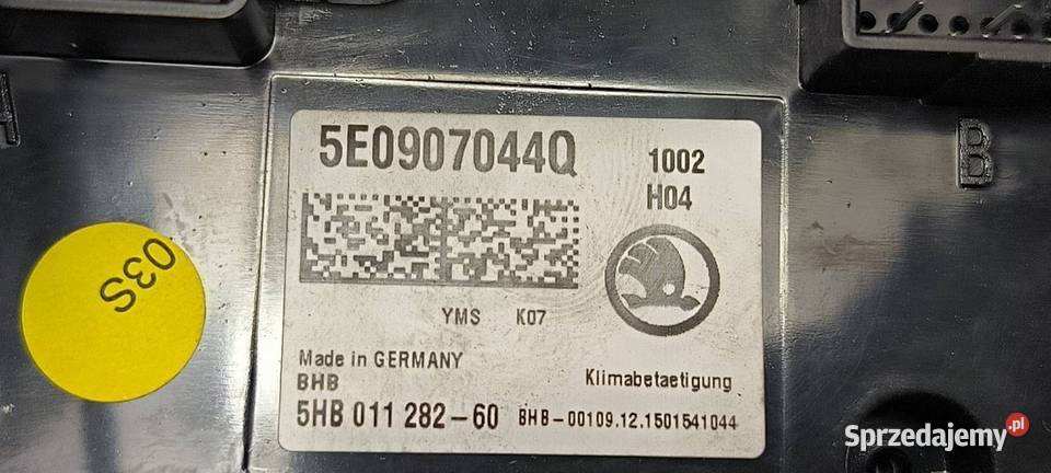 PANEL KLIMATYZACJI SKODA OCTAVIA III 5E0907044Q kujawsko-pomorskie Lipno