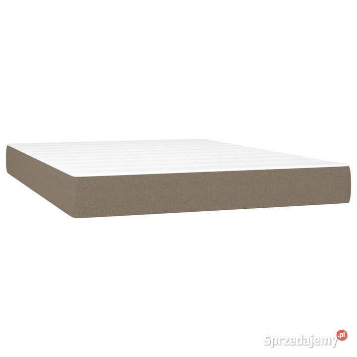 Łóżko kontynentalne z materacem taupe tkanina 128cm Warszawa