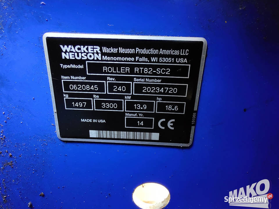 Wacker Neuson RT82SC2 RT 82 SC 2 2014 r 596 mtg