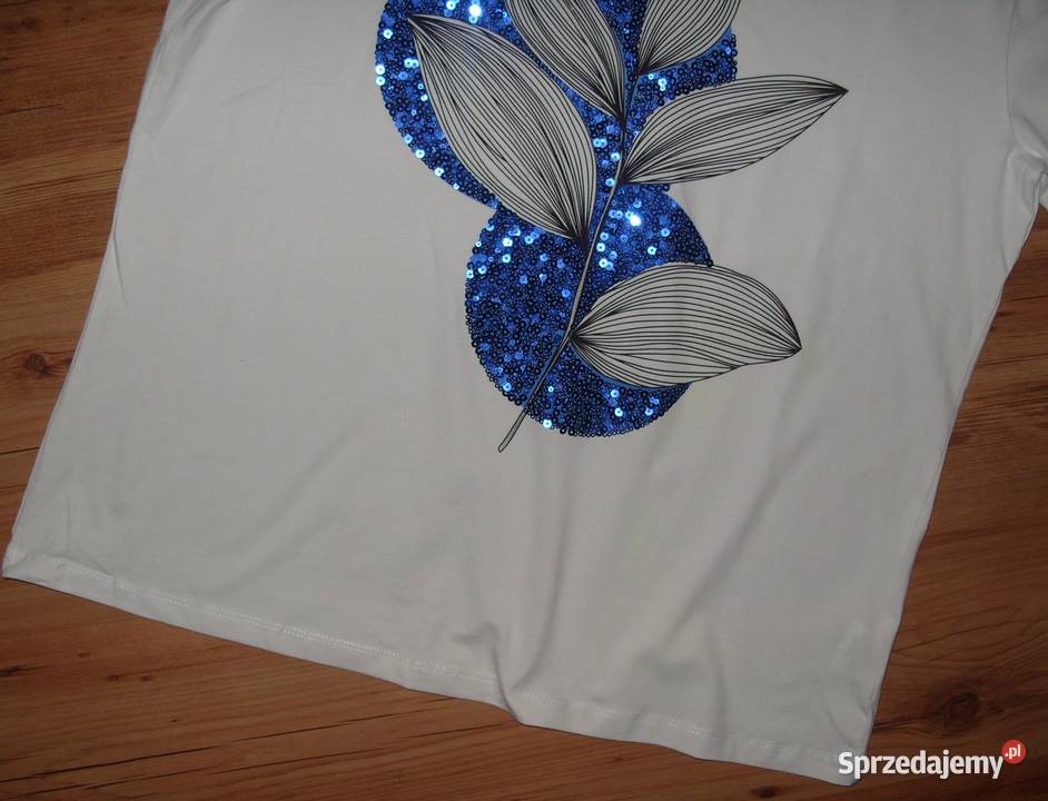 Tshirt CHABROWE Liście cekiny r LXL