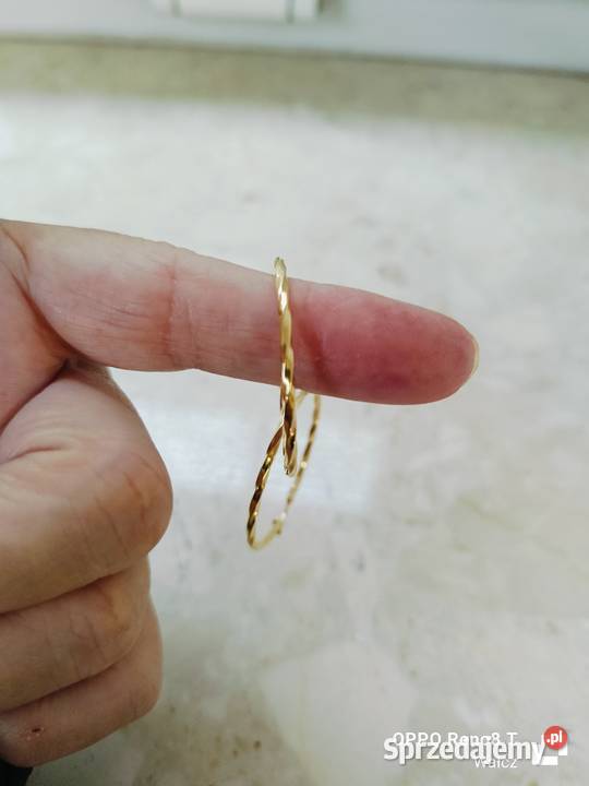 Złote Nowe kolczyki kręcone szer34mmpr585 Kolczyki zachodniopomorskie Wałcz