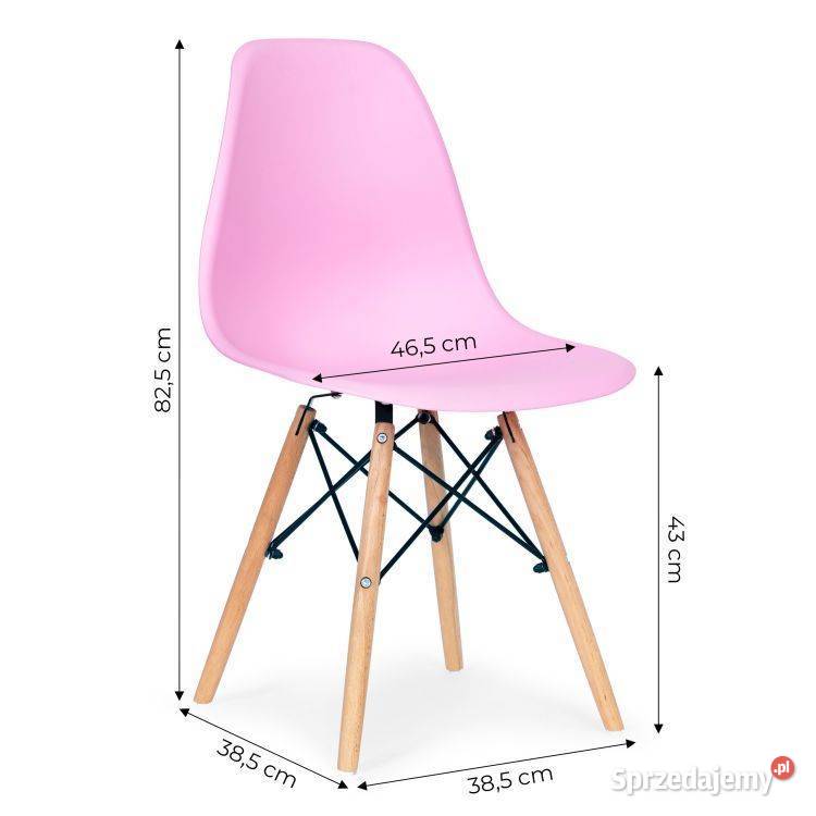 Zestaw czterech krzeseł do salonu jadalni Różowe podlaskie Bielsk Podlaski