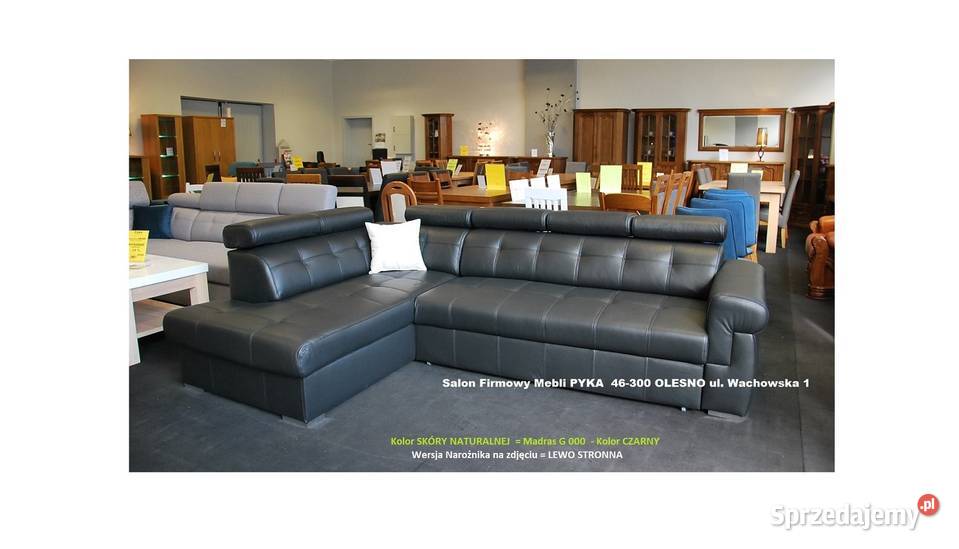 Nowy Narożnik 190x280 Skóra Naturalna Kolor opolskie Olesno